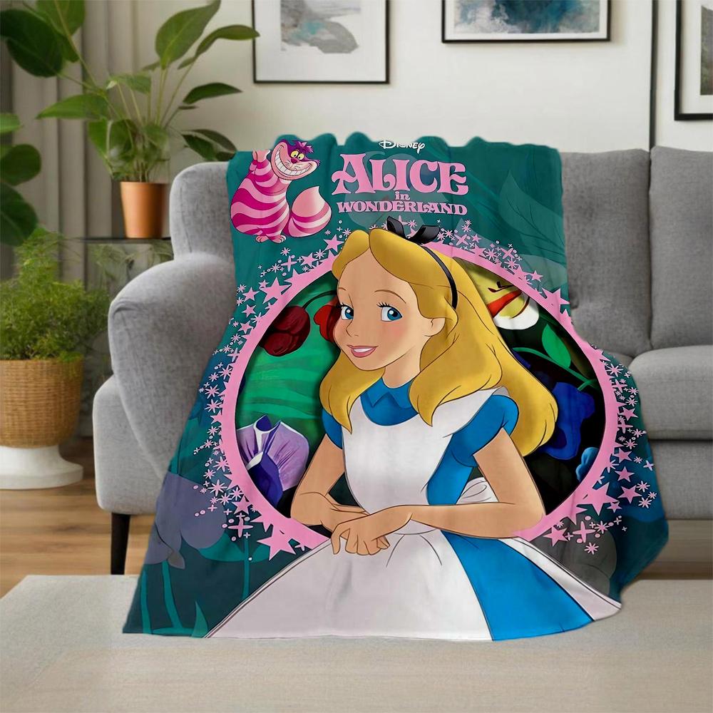 1pc, Disney Alice in Wonderland Blanket, Living Room, Outdoor Blankets, Travel, Camping