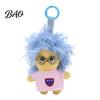 Doll Keyring Pendant, Mini Size Portable Keychain Soft Velvet Fabric Fried Hair Glasses Doll, Durable Accessory for Bags Keys Backpacks Small Hanging