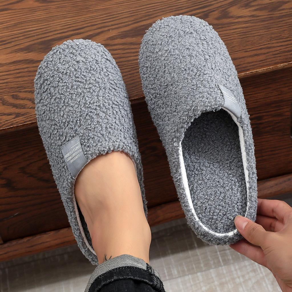 New soft-soled home cotton slippers are simple, lightweight and silent indoor couple home shoes