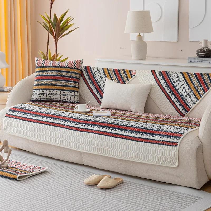 Thicken Plush Anti-slip Sofa Mat for Living Room Bohemia Morocco Style Sofa Cushion Towel All-inclusive Corner Sofas Cover Home