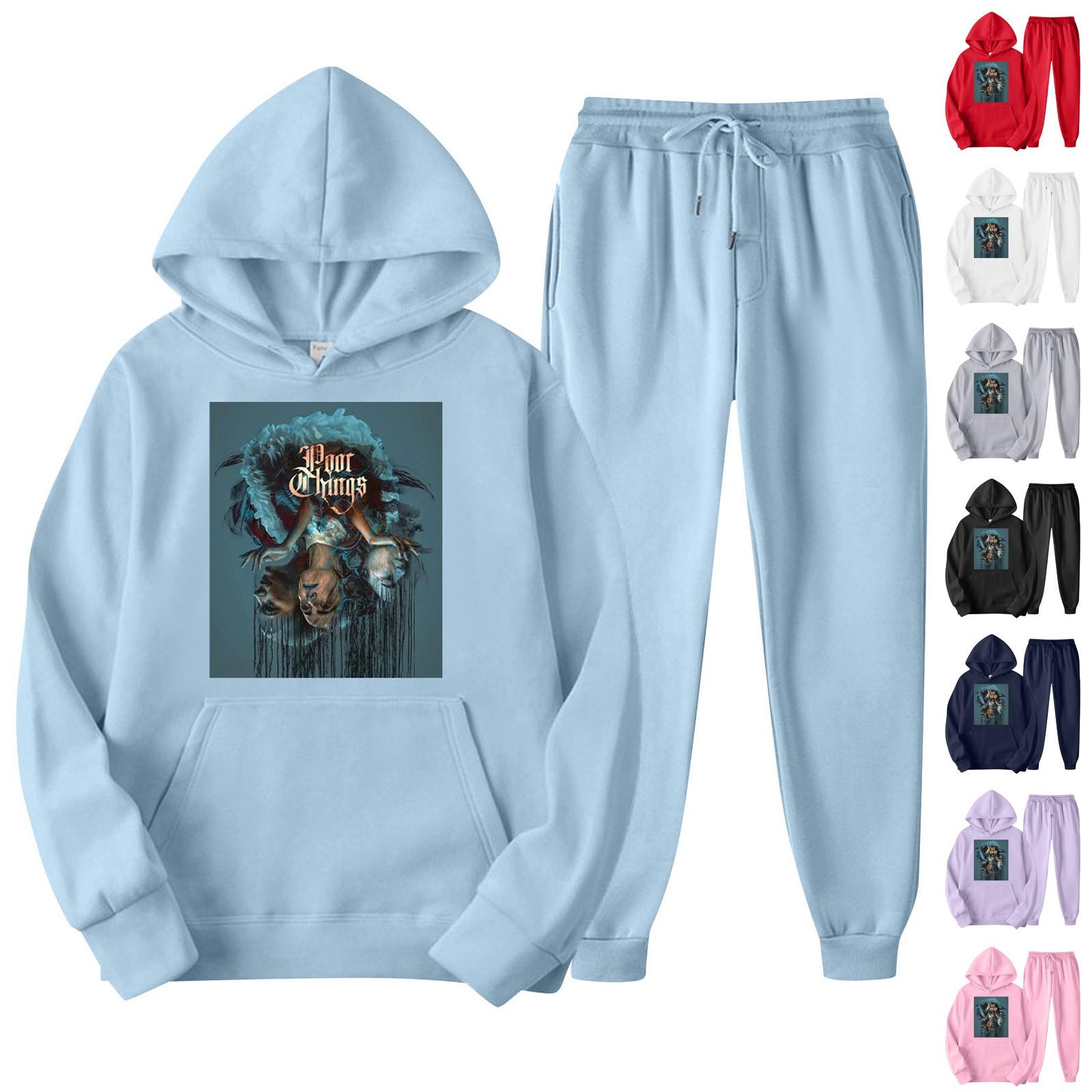 

Женский спортивный костюм Generisch, спортивный костюм с капюшоном, двухсекционная одежда для бега унисекс, пуловер с длинными рукавами, толстовки с капюшоном, комплект из толстовки и спортивных штанов