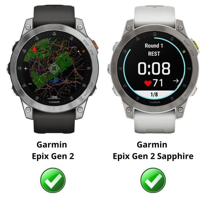 Tempered Glass for Garmin Epix Gen 2 - Epix Gen 2 Sapphire [2 Pack] Phonillico® Anti-Scratch Watch Screen Protector