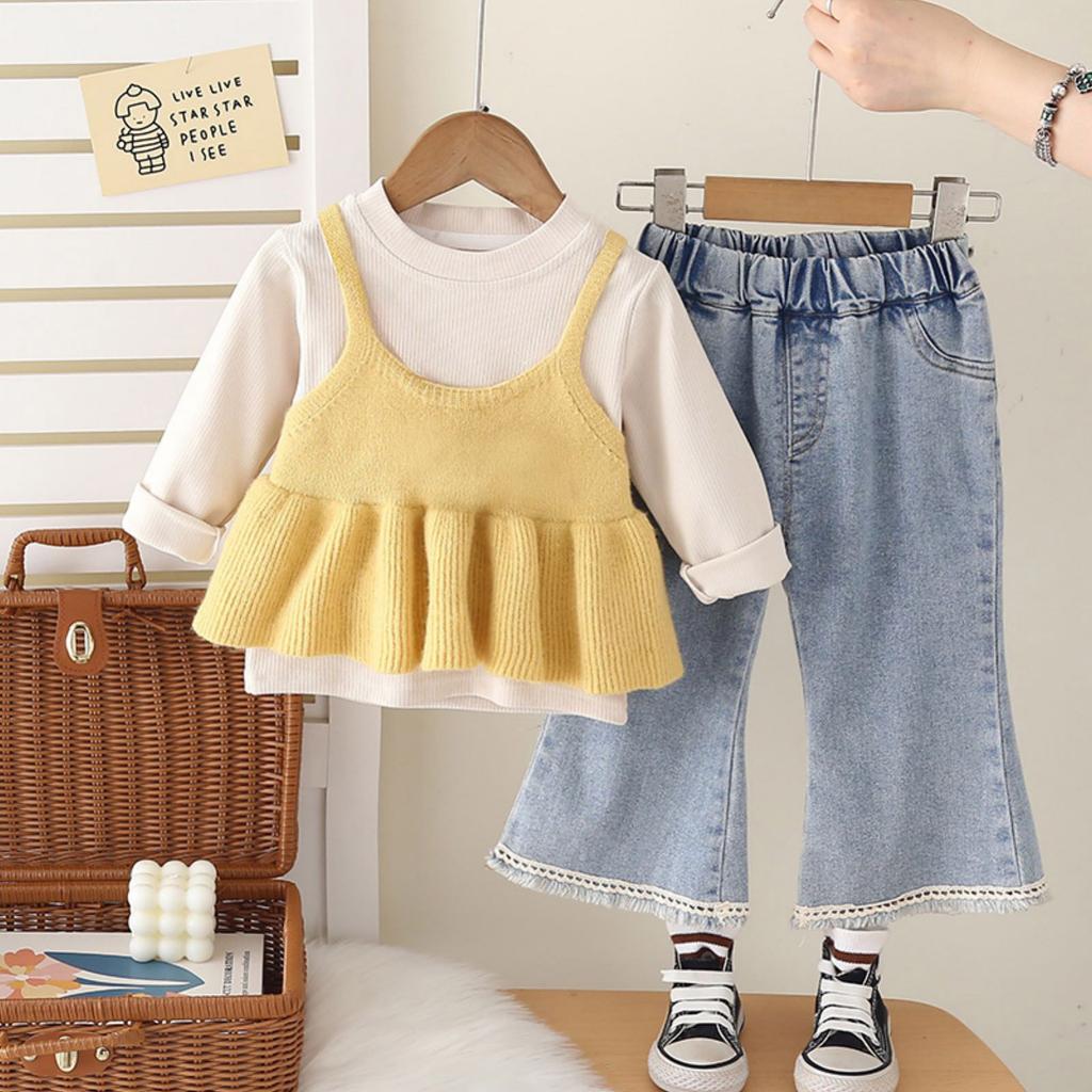 Kids Casual Long-Sleeve Set, Comfortable Daily Wear Outfits