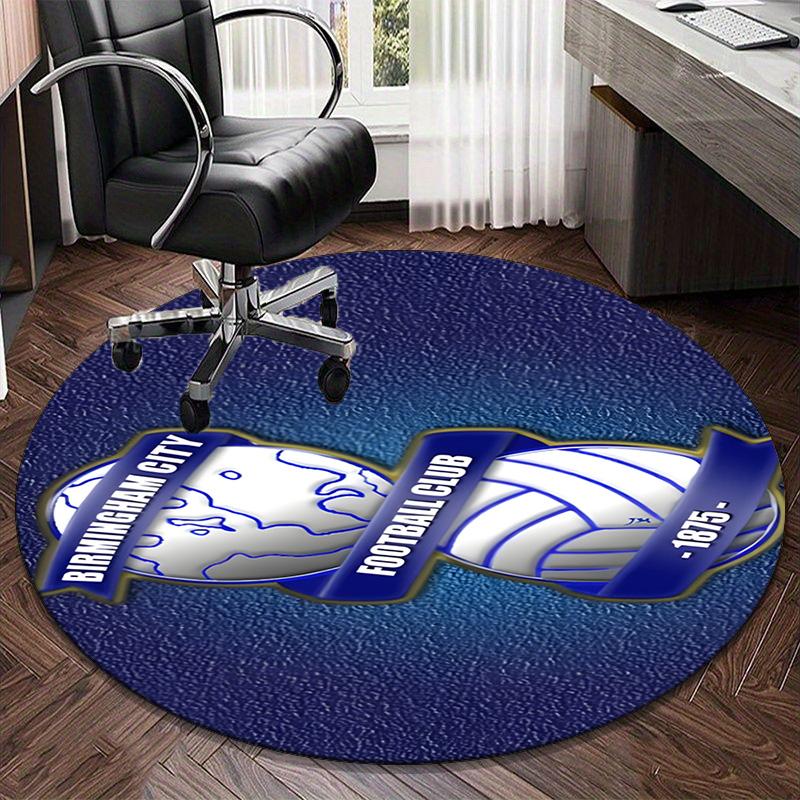 1PC round rug Birming-ham Football Club Printed Round Area Rug ,Rug For Home Office, Round Chair Rug, Decorative Carpet Fan gifts Christmas gift