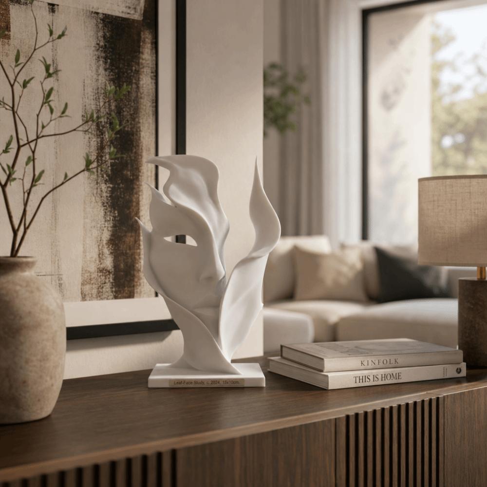 Statue Half Face Sculpture Artistic Sense Facial Ornaments Gift Art Ornaments  Bedroom