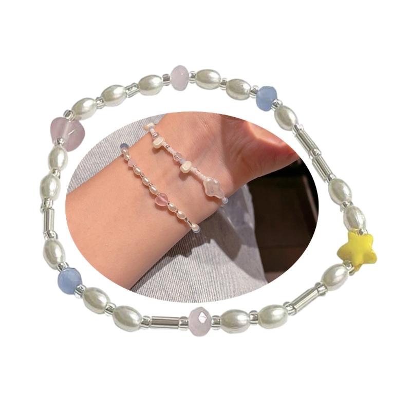 Imitation Pearls Beaded Bracelets Women Light Luxury Design Exquisite High-grade Boudoir Couple Adjustable Jewelry