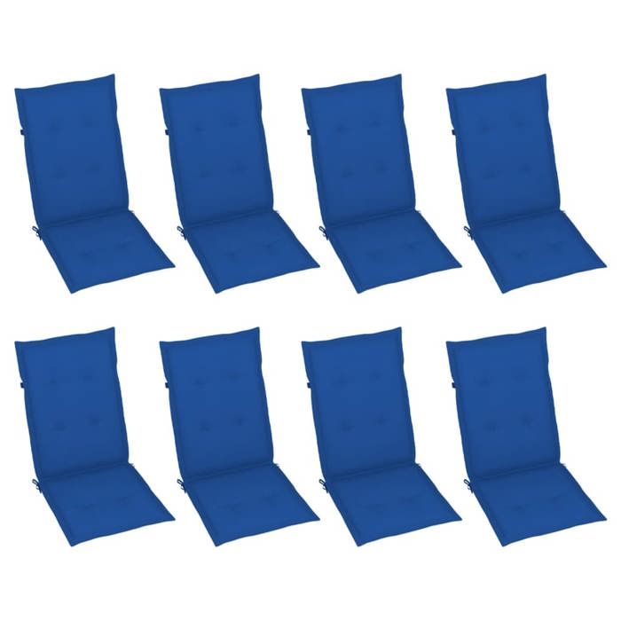 Exclusive House - Garden Reclining Chairs and Cushions Set of 8 Acacia Grey