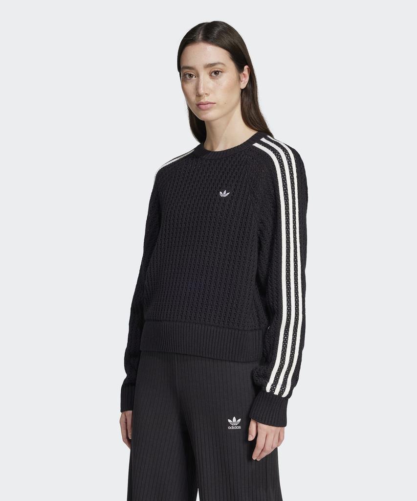 ADIDAS Knitted Crew Sweatshirt - Black / Jd0905