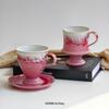Vintage Rosa Keramik Kaffeetasse - Perfektes Geschenk für Mädchen & Nachmittagstee