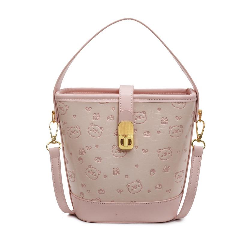 

Премиальная женская сумка-корзина для овощей, новая модная универсальная сумка-ведро большой вместимости, модная сумка-мессенджер для поездок на работу розовый