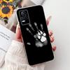 For Vivo V21e V2061 / V21 4G 5G V2050 V2066 Phone Case VivoV21e V 21 4G Elegant Floral Cat Printing Soft Silicone TPU Cases
