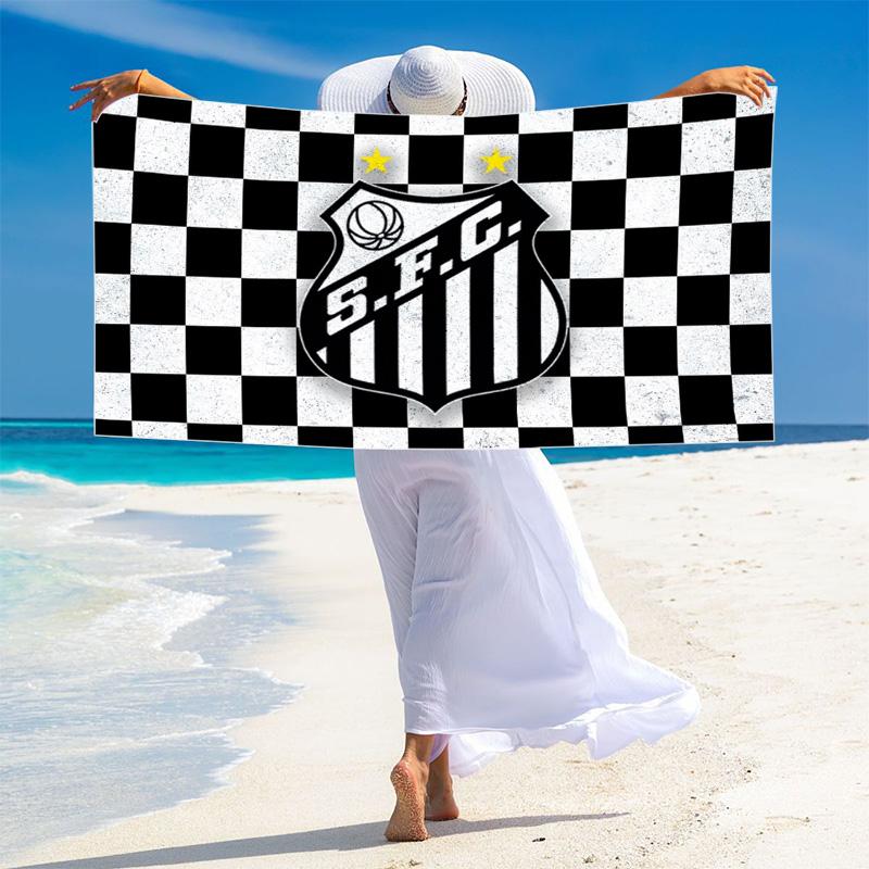 Santos FC Print Beach Towel, Large Soft Quick Dry Towel for Beach Camping Swimming