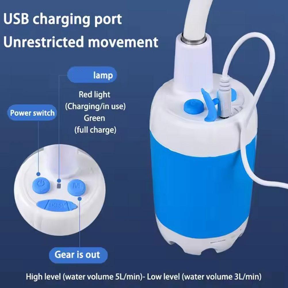 Portable Camping Shower Outdoor Camp Shower Pump with Digital Display Rechargeable Outdoor Shower Head Sprayer for Camping