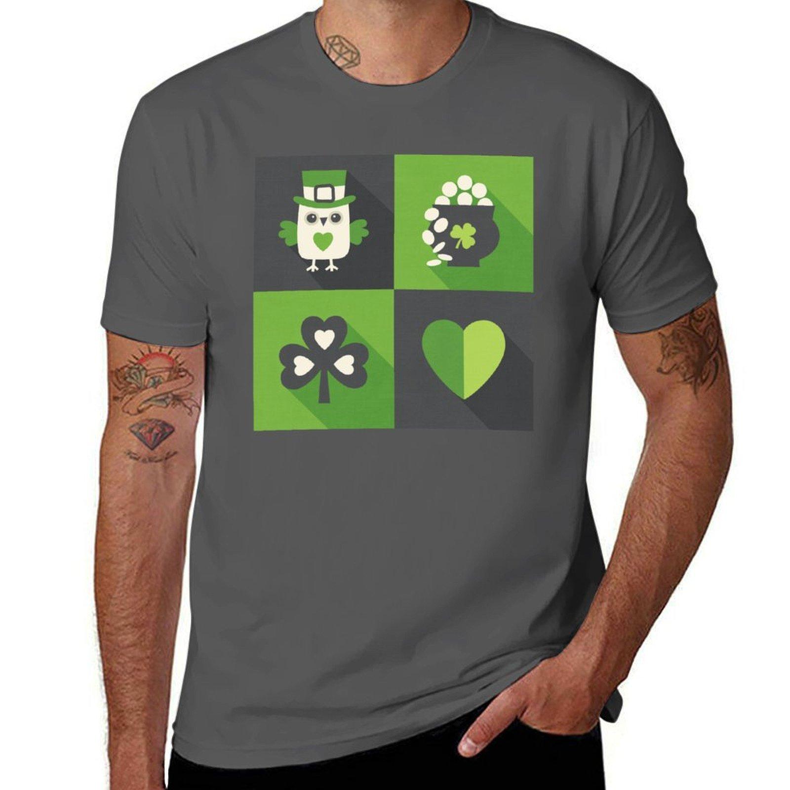 

Irish Eyes Are Smiling - Emerald Green and Charcoal Black T-Shirt t shirts designer T-Shirt 4XL