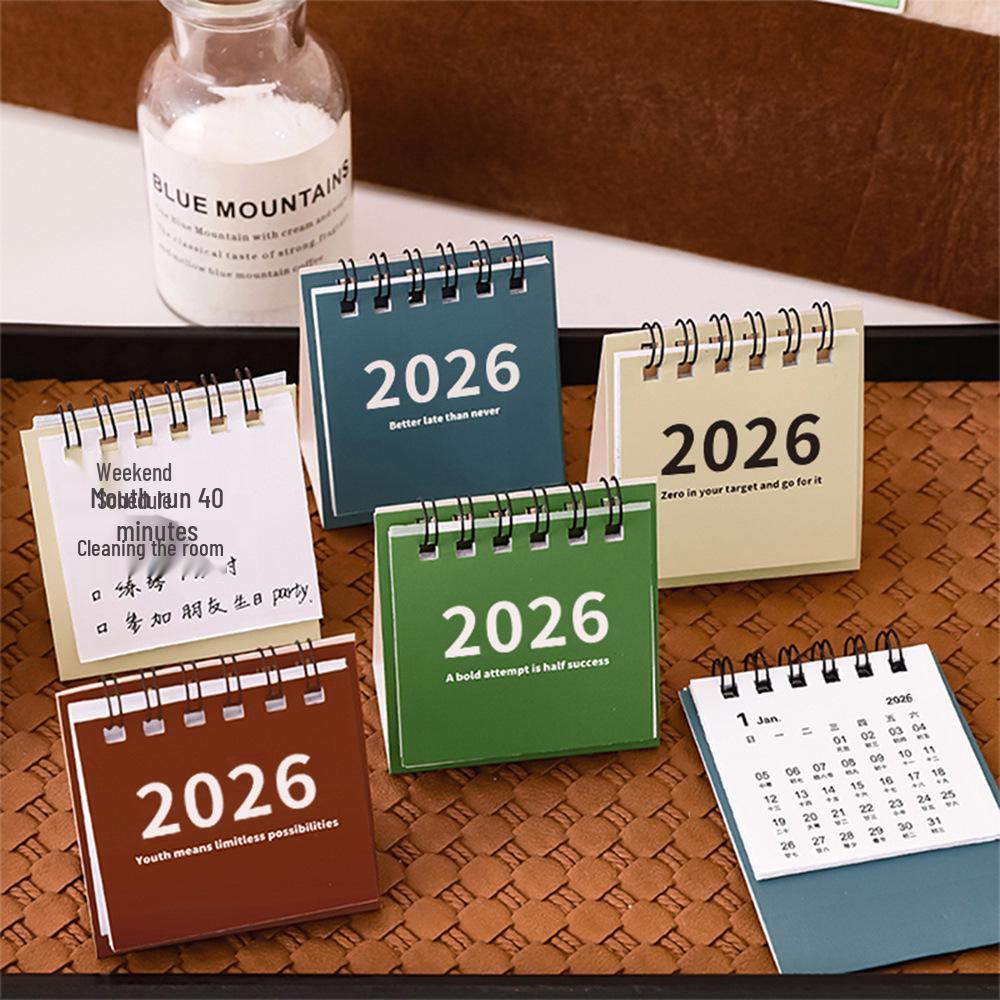 2026 Mini Simple Desk Calendar - Creative Student Desktop Ornament and Stationery Gift