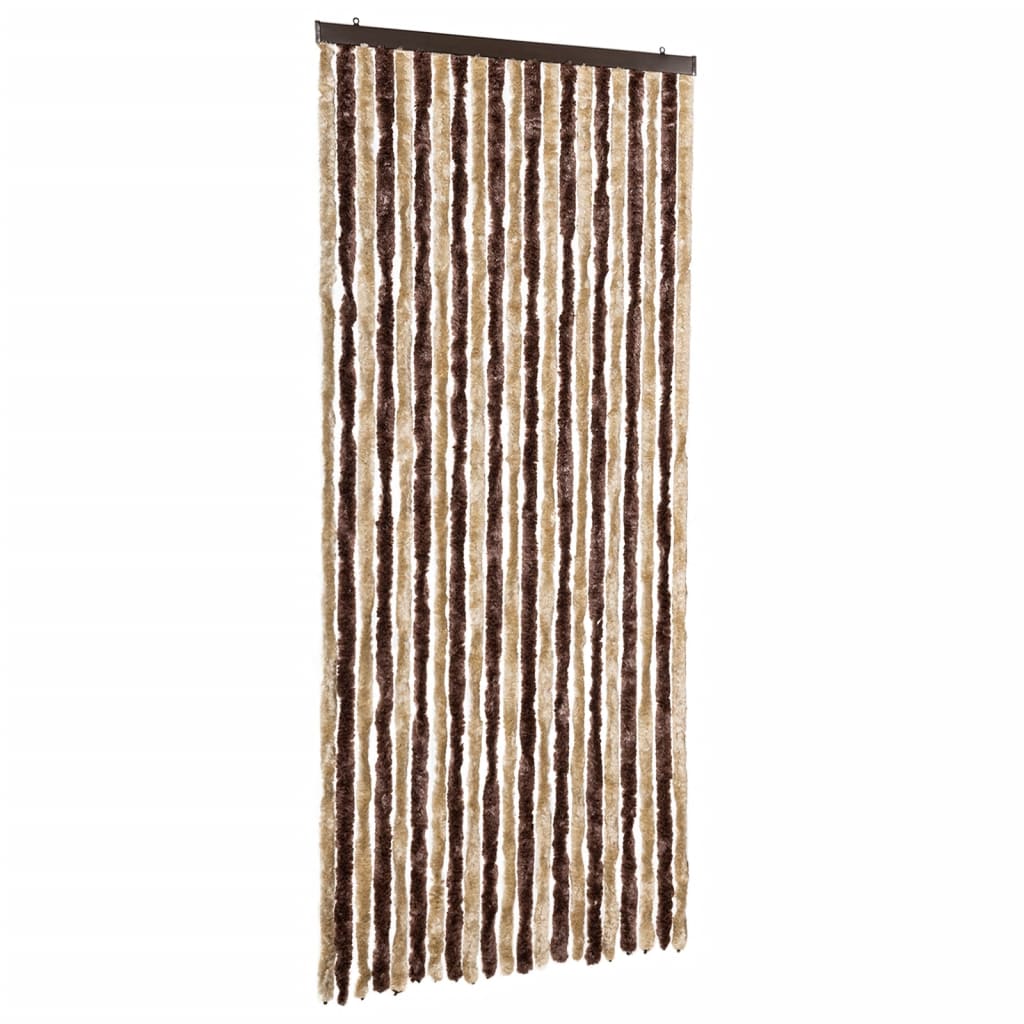 Insect Protection Curtain Beige and Light Brown 90 X 220 Cm Chenille