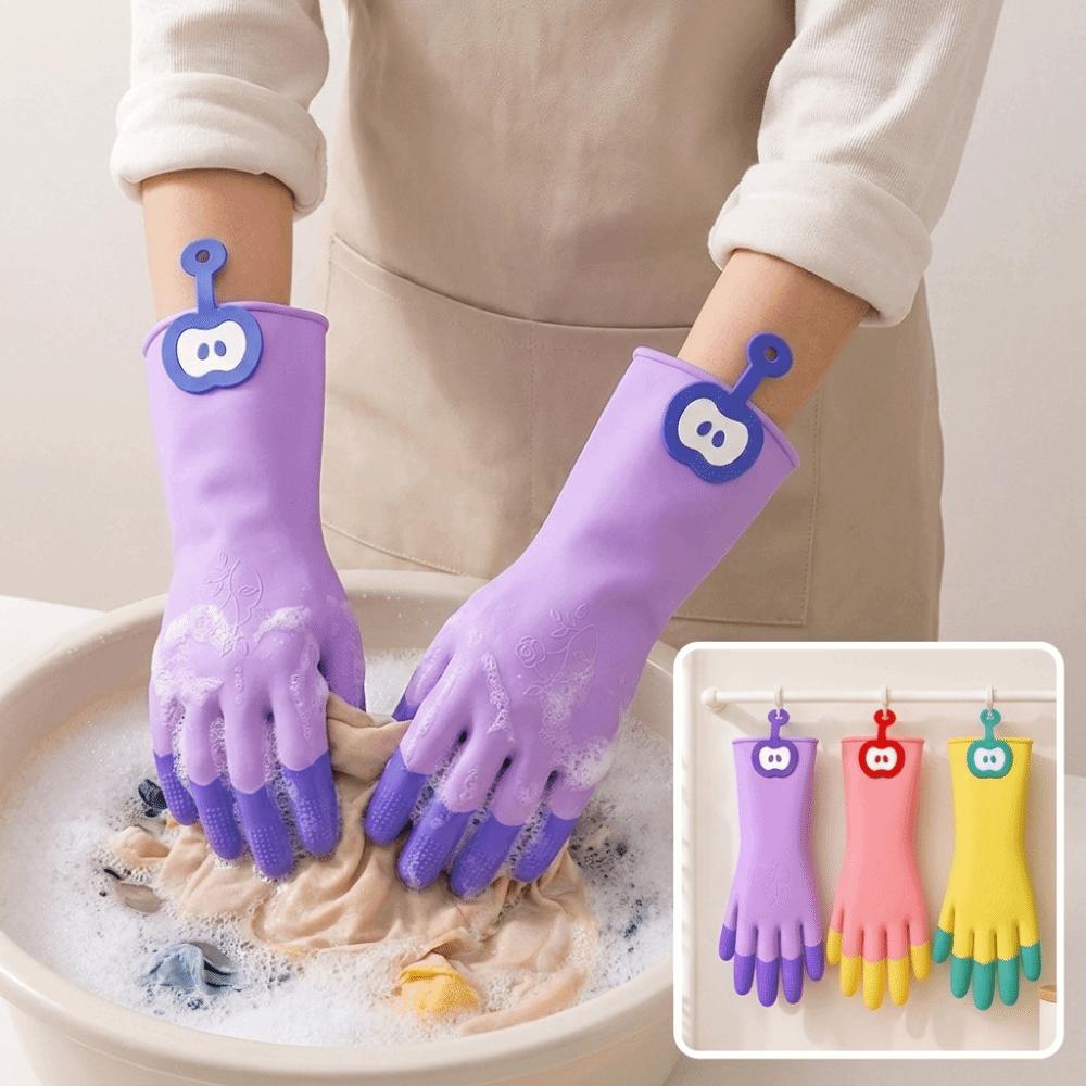 Hanging Dishwashing Gloves Waterproof Cleaning Gloves Comfortable Household Gloves Dishwashing