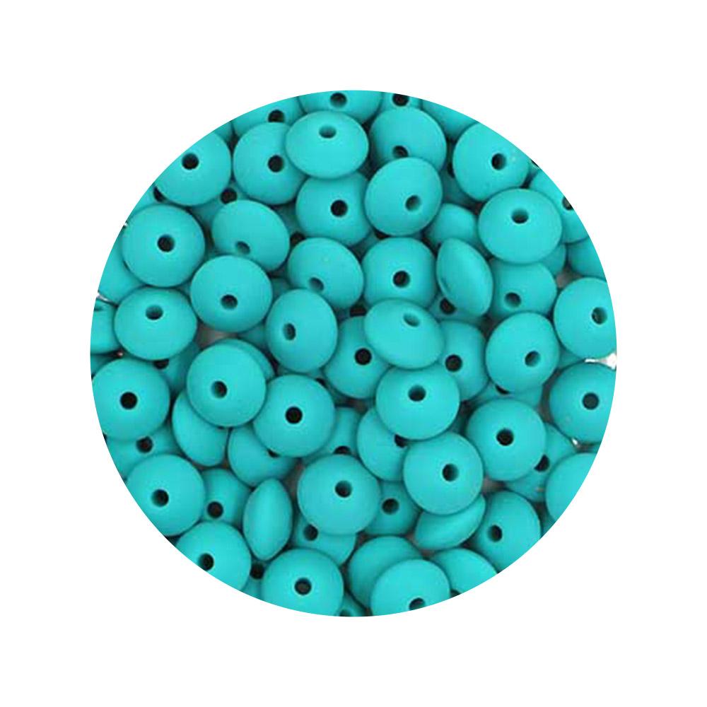 100Pcs 12mm Silicone Lentil Beads Round Spacer Beads Silicone Abacus Bead DIY Bracelet Necklace Handmade Jewelry Accessories
