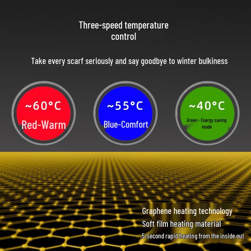 Cachecol Aquecido USB: Cachecol Elétrico de Baixa Tensão para Outono e Inverno