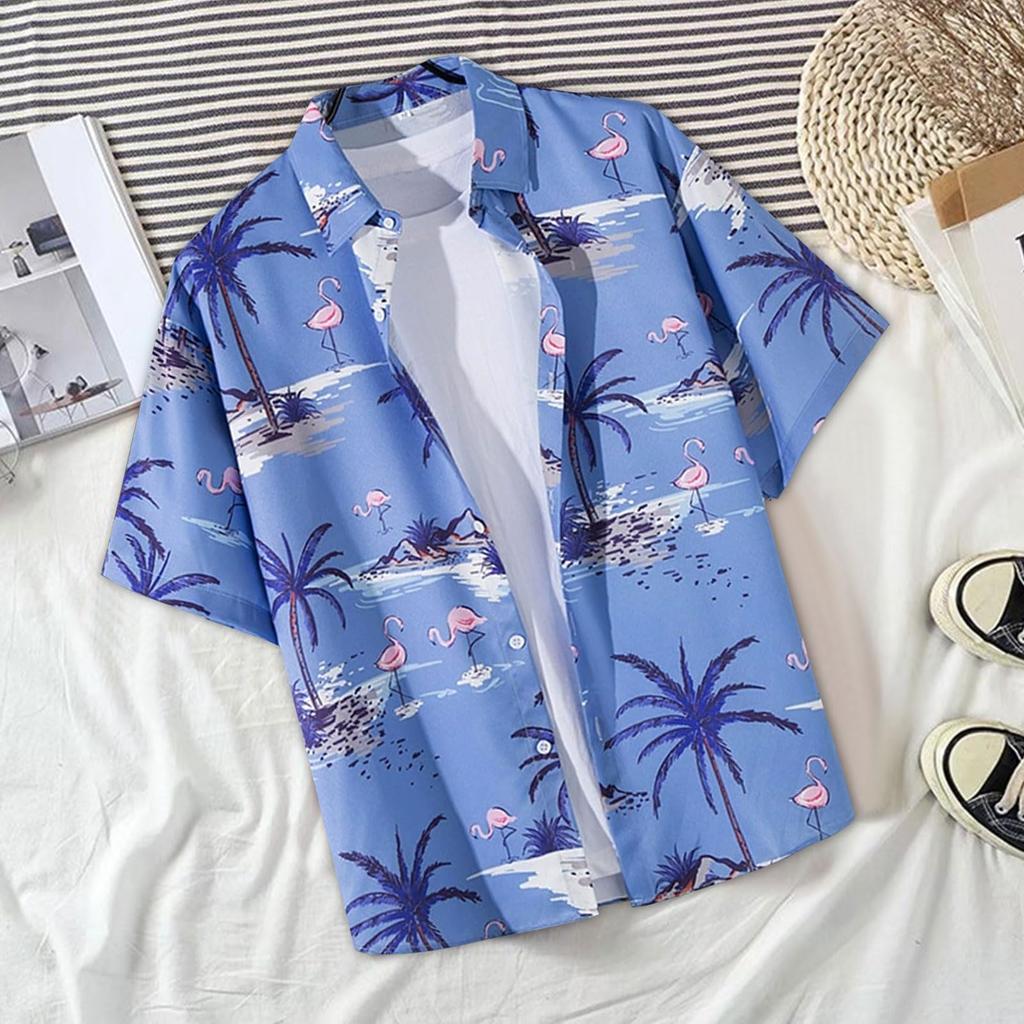 Joyesplay Aloha Shirt for Men and Summer Beach UV Short 5 Perfect for the Summer Loose Unisex Type Women, Shirt, Quick-Drying Polyester, Protection,