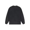 We11done Water Wash Pattern Printed Vintage Ribbed Crew Neck Long Sleeve T-Shirt Unisex T-Shirts Black WD-TT0-24-727-U-BK