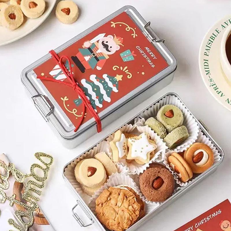 Rectangular Tinplate Cookie Tins Box With Lid Dustproof Home Kitchen Desktop Storage Tin For Candy Coffee Tea Jewelry Chocolate