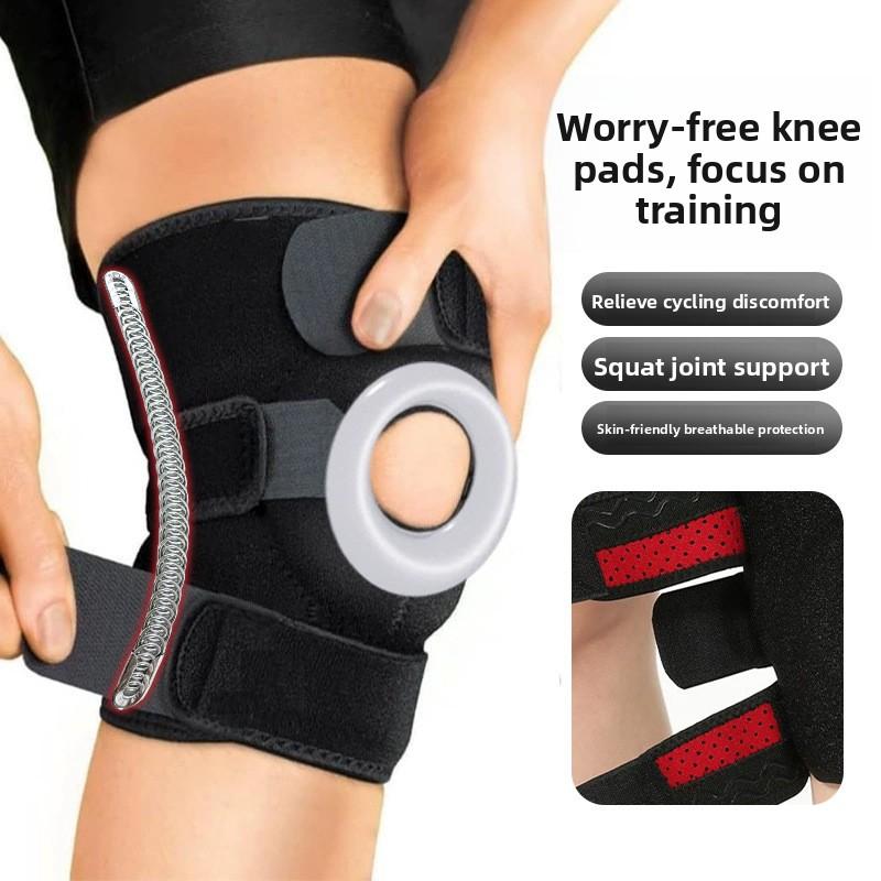 

Баскетбольные наколенники для езды, фитнеса, защиты надколенника и мениска, компрессионные, противоскользящие, поддерживающие наколенники One size, one pack чёрный