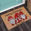 Christmas Carpet Cartoon Dwarf Door Mat Red Santa Claus Floor Mat Holiday Decoration Indoor and Outdoor Foot Mat Absorbent Mat
