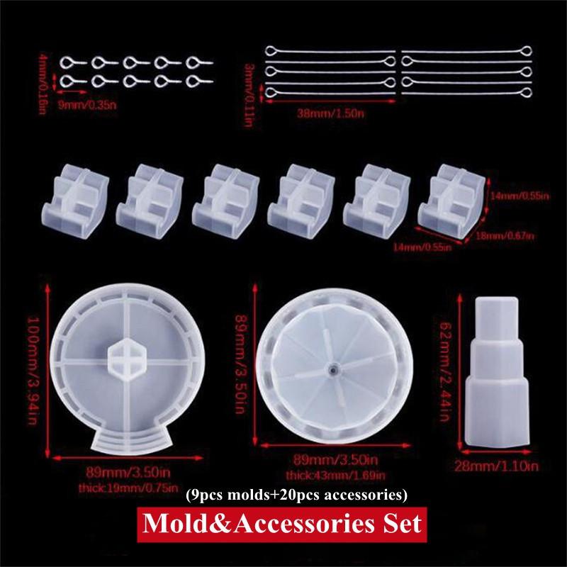 

DIY настольный орнамент формы из эпоксидной смолы кристалл вращающийся летающий стул форма карусель качели украшения стола ювелирные изделия силиконовые формы наборы Mold&Accessories Set