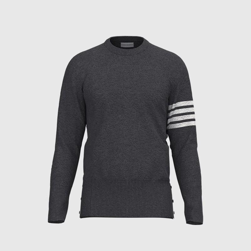 TB [Official Authentic] Sweater Unisex Base Sweater Classic Round Neck Pullover Slim Fit Versatile Knit Sweater