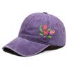 Vintage Floral Embroidery Baseball Cap Washed Cotton Adjustable Baseball Hats Peaked Cap For Man Women