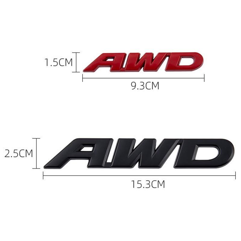 3D Metal Car Letters For AWD Logo Emblem Sticker Fender Trunk Badge Accessories