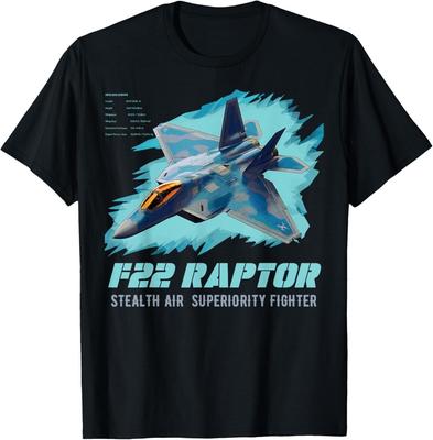 F-22 Raptor Gevechtsvliegtuig Militair Vliegtuig Veteranendag T-shirt Tops Tee