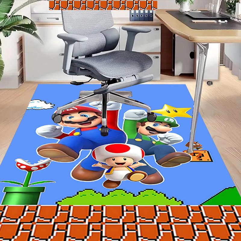 1pc Super Mario Bros Adventure Carpet for Playroom Bedroom Living Room Sofa Home Decor,kids Game Area Rug Non-slip Floor Mat Y72911