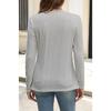 GMXIA Women's Fall Winter Pit Strip Wool Button Long Sleeve T-shirt Top