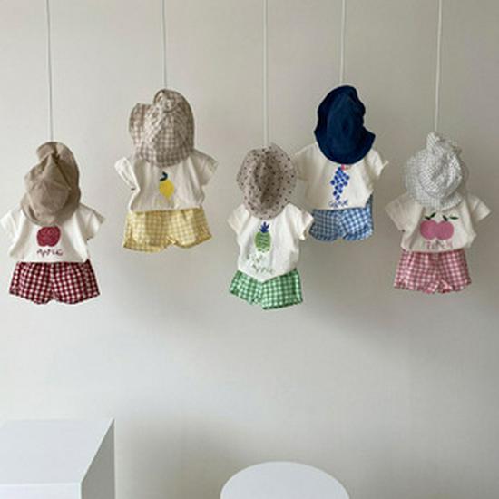 2024 Léto Velký Límec Krajka Bavlna Dětský Romper a Klobouk Set