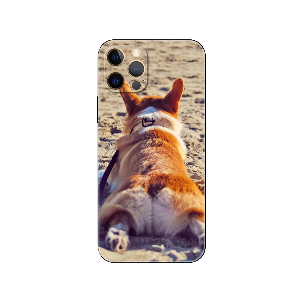 Pies Corgi słodkie zwierzę Kreskówka etui na telefon dla iphone 5 2020se 6 6s 7 8 plus x 10 XR XS 11 12 13 mini pro MAX czarny pokrowiec na tył z tpu