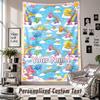 Wall Hanging Tapestry With Custom Name & Text, Care Bears Decorative Tapestry For Bedroom