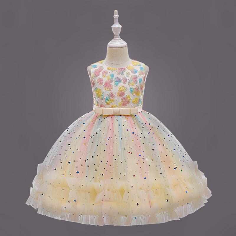 Rochie fetiță drăguță colorată cu imprimeu rochie de vară occidentală rochie prințesă pentru copii