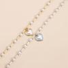 Stylish Heart Pearls Pendant Necklace Adjustable Chain Sweet Cool Fashionable Versatile Neckchain Jewelry Accessory