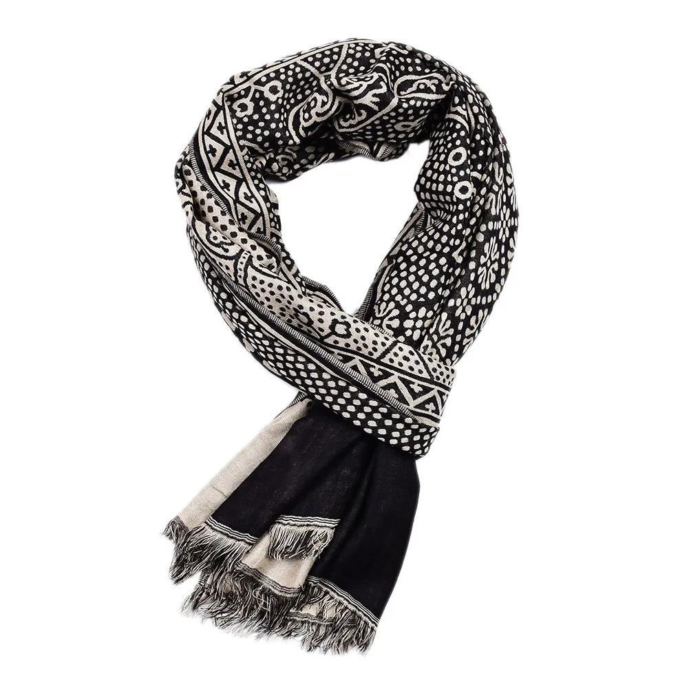 Fashion Men Scarf Cotton Linen Autumn Winter Warm Pashmina Neckerchief Long Soft Stole Bufanda Shawl Casual Men's Shawl Scarves
