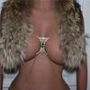 European and American Fashion Chest Necklace Exquisite Emerald Tassel Plate Lady Sexy Rhinestone Body Chains Chain