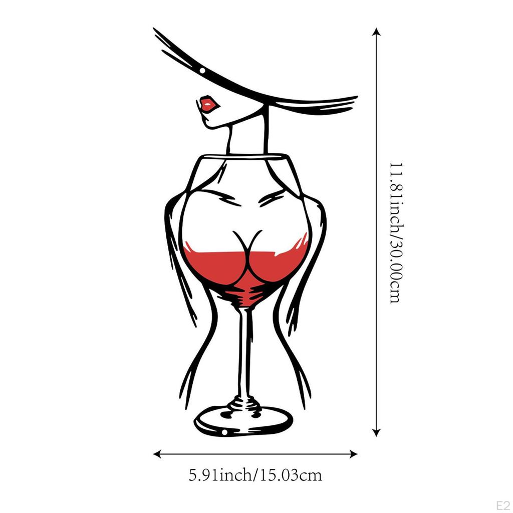 Wine Glass Wall Hanging Decoration Sculpture Collectible Metal Fireplace Hallway Decorative