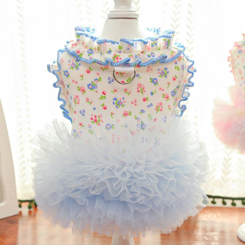 Spring and Summer New Fungus Curling Flower Dog Cat Pet Cat Clothes Dog Supplies Than Bear
