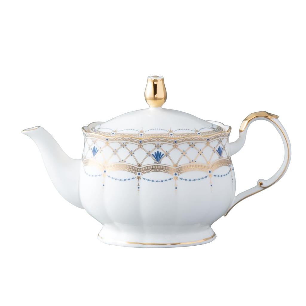 NARUMI Prima Donna Teapot, 790cc, Gold, Stylish, Made in Japan, Gorgeous, Elegant Porcelain, Gift Boxed, 52476-4206