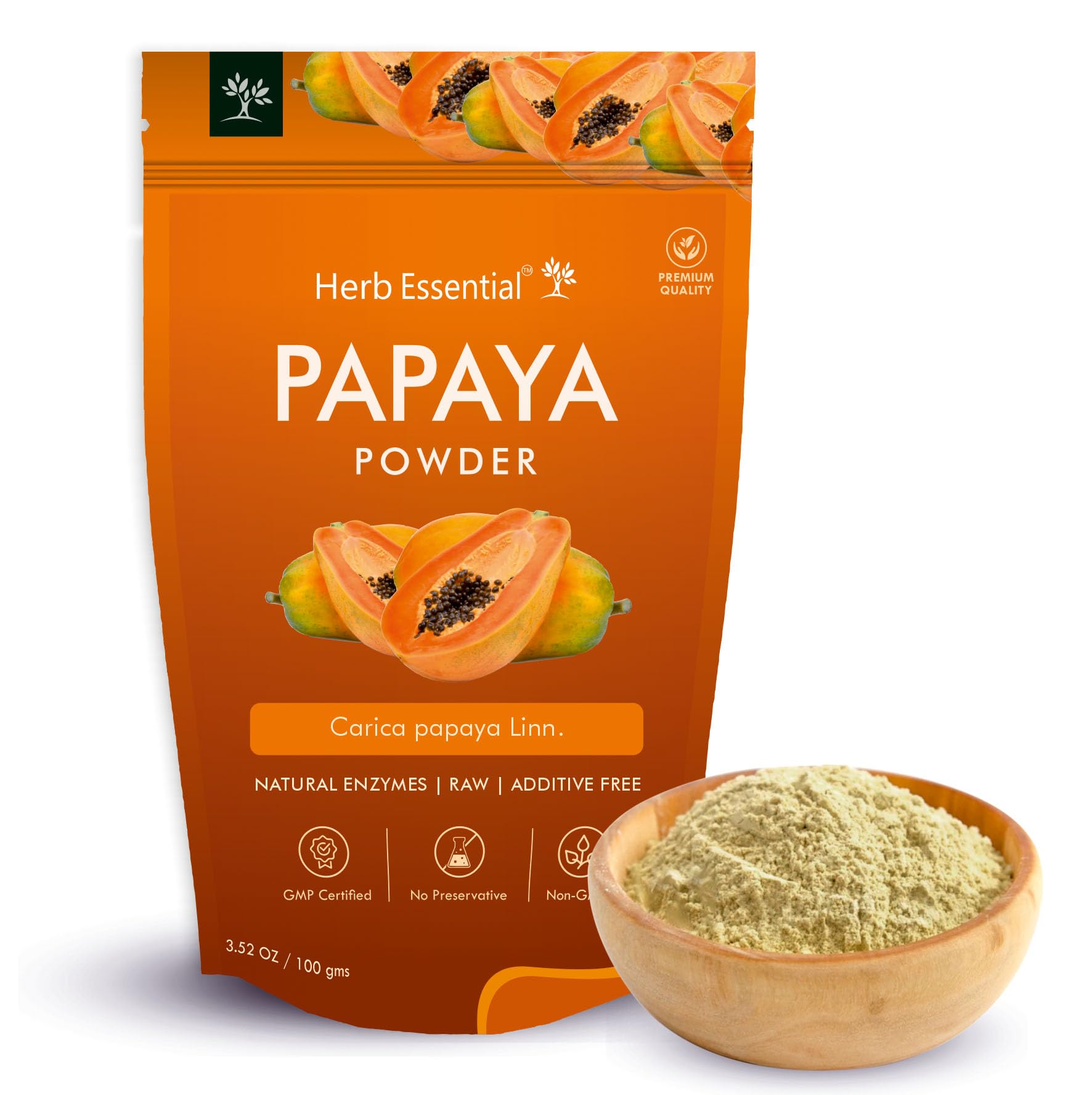 Herb Essential Papaijas Lapu Pulveris, 100g