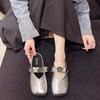 Two French Mary Jane Single Shoes for Women In the Summer of 2025, New Soft Soles with Skirts, Leather Shoes, Half-support Bag Head Slippers