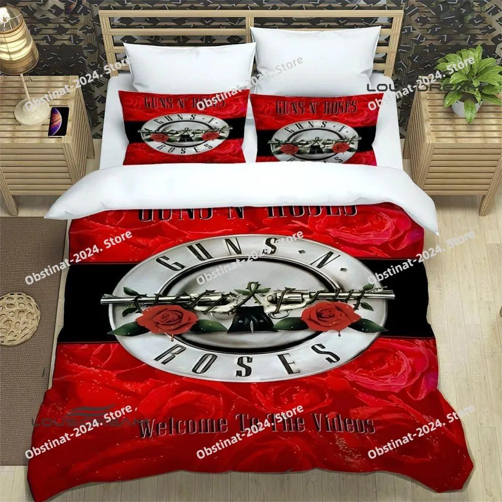 New Guns n'roses bplus retro Beding Set Printed Bed Linen Set With Pilowcase Bed Soft Duvet Cover Soft Single Double Quen Super King-Sized Dimensionsd