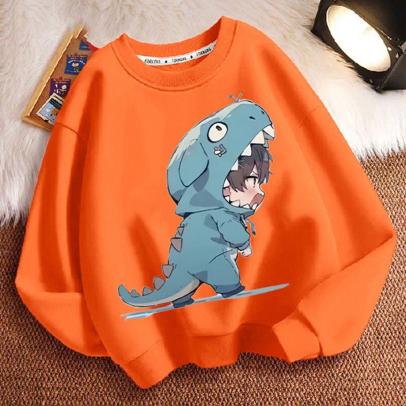 Cute Little Dinosaur Hoodies for Children, Fashionable Long-sleeved Hoodies for Boys and Girls in Spring and Autumn