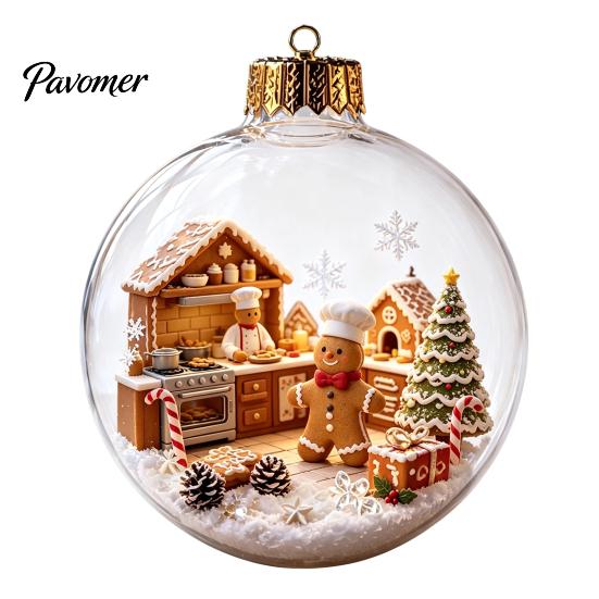 Winter Holiday Home Decor Light Up Christmas Scene Ball Ornament with Warm LED Glowing Story for Reusable Hanging Ornaments Tree and Festive